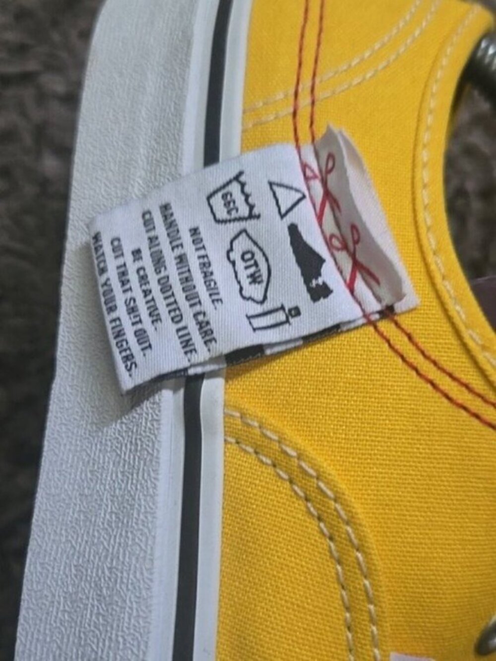 Vans Authentic HC DIY Women Size 5.5 Lemon Chrome Tag on Outside 0826 - Picture 7 of 8
